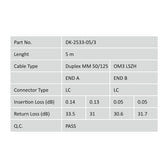 Kabel krosowy (patchcord) DIGITUS światłowodowy LC/LC, dplx, MM 50/125, OM3, LSOH, 5m, turkusowy