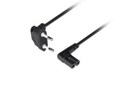Kabel zasilający Lanberg CEE 7/16 -> IEC 320 C7 EURO (radiowy) 3m kątowy VDE czarny