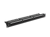 Patch panel Lanberg 24 Port 1U 19" Kat.6 UTP z organizerem kablowym czarny