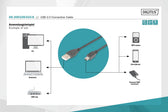 Kabel USB DIGITUS 2.0 A/M - mini B/M, 1m czarny