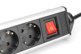 Listwa zasilająca DIGITUS biurowa 45° 6 gniazdowa 2xUSB-A 1xUSB-C (5V/3,4A) obrót 180° aluminiowa, z zaciskiem na blat