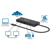 Kabel adapter Manhattan USB-C Multiport do 2xHDMI/RJ45/2xUSB-A/USB-C PD