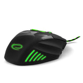 Mysz przewodowa Esperanza MX201 Wolf optyczna Gaming 7D USB czarno-zielona