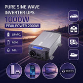 Przetwornica napięcia Qoltec Pure Sine Wave | 12V na 230V | 1000/2000W | UPS BYPASS