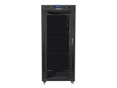 Szafa instalacyjna Rack stojąca 19" 27U 800x1200 Drzwi Szklane czarna Lanberg (flat pack) LCD