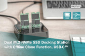 Stacja dokująca DIGITUS do SSD M.2 NVMe z funkcją klonowania offline, USB-C, czarna
