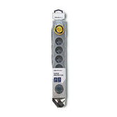 Listwa zasilająca antyprzepięciowa Qoltec Quick Switch | 6 gniazd | 3m | szara