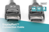 Kabel DisplayPort DIGITUS z zatrzaskami 4K 60Hz UHD Typ DP/DP M/M czarny 2m