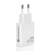 Ładowarka sieciowa everActive SC-465Q GaN 2x USB-C PD QC3.0 45W