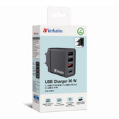 Ładowarka sieciowa Verbatim 1xUSB-C PD 20W 1xUSB-A QC 3.0 2xUSB-A 10W UE czarna