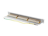 Patch panel Lanberg 24 port 1U kat.6A ekranowany szary
