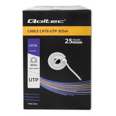Kabel sieciowy Qoltec skrętka UTP | CAT6 | 305m | PCV szary