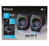 Głośniki Defender SOLAR 9 2.0 10W Bluetooth USB podświetlenie RGB