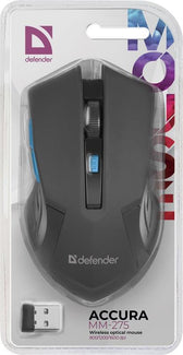 Mysz bezprzewodowa Defender ACCURA MM-275 optyczna 1600dpi 6P czarno-niebieska