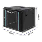 Szafa RACK Qoltec 19" | 9U | 600x600x500 | Czarna | Wisząca