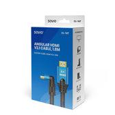 Kabel HDMI v2.1 Savio CL-147 1,8m, 8K, kątowy, OFC, niebiesko-czarny, złote końcówki