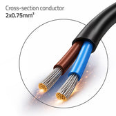 Kabel zasilający Qoltec CEE 7/16 (C) | 2x0.75mm2 | 1.8m