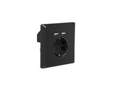 Gniazdo podtynkowe Lanberg 230V pojedyncze + 2x USB 2.1 A schuko czarne