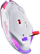 Mysz bezprzewodowa Defender KATANA GM-511 optyczna 3200dpi biała RGB AKUMULATOR 7 przycisków Gaming bezklikowa silent