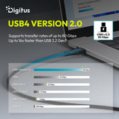Kabel połączeniowy silikonowy DIGITUS USB-C-USB-C, USB 4 ver.2.0, 80Gbps, 8K@60Hz, PD 3.1 240W, 0,5m, czarny