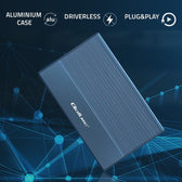 Obudowa/kieszeń Qoltec na dysk SSD HDD 2.5" | SATA | USB 3.0 | Super speed 5Gb/s | 2TB | Niebieski