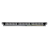 Patch panel 19'' Netrack 24-porty kat. 5e UTP, 0,5U/1U z półką