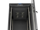 Szafa instalacyjna Rack Lanberg stojąca 19" 24U 600x800 czarna drzwi przeszklone LCD (Flat Pack) v2