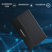 Obudowa/kieszeń Qoltec na dysk SSD HDD 2.5" | SATA | USB 3.0 | Super speed 5Gb/s | 2TB | Czarny