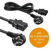 Kabel zasilający Qoltec wtyczka kątowa SCHUKO CEE 7/7 (E/F) | IEC C13 1,8m 3 * 1.0mm2