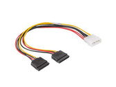 Kabel zasilający Lanberg Molex(M) -> 2x SATA(F) 0,3m