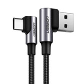 Kabel kątowy USB - USB-C Ugreen US176 20855 18W 0,5m - szary