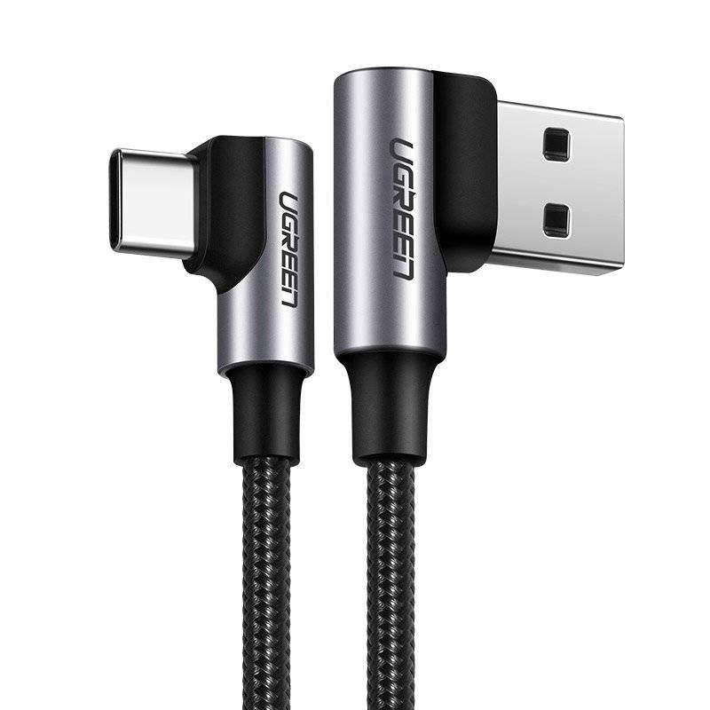 Kabel kątowy USB - USB-C Ugreen US176 20855 18W 0,5m - szary