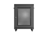 Szafa inastalacyjna rack Lanberg 19" 15U 600x600 czarna drzwi perforowane (flat pack)