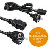 Kabel zasilający Qoltec SCHUKO CEE 7/7 (E/F) | IEC C13 | 3*1.0mm2 | 1.5m