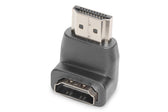 Adapter DIGITUS HDMI 2.0 HighSpeed z Ethernetem Typ HDMI A kątowy/HDMI A M/Ż czarny