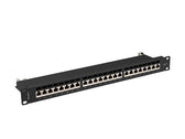 Patch panel Lanberg 24 port 1U kat.7 ekranowany czarny