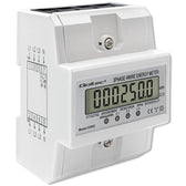 Miernik zużycia enrgii Qoltec na szynę DIN | Trójfazowy elektroniczny licznik | 400V | 100A | LCD | 4P