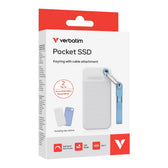 Dysk SSD zewnętrzny Verbatim Pocket 2TB USB-C 3.2 Gen 2 biały/niebieski