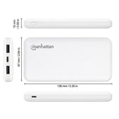 Powerbank Manhattan 10000mAh 2x USB-A 2.1A/1A Kabel USB 2w1