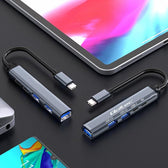 Hub Qoltec adapter USB-C 3.1 5w1 | USB-C PD | USB-C | 2x USB 2.0 | USB 3.0