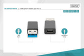 Adapter DIGITUS USB 3.0 HighSpeed Typ USB C/USB A M/Ż czarny
