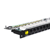 Patch panel 19'' Netrack 24-porty kat. 5e UTP, 0,5U/1U z półką