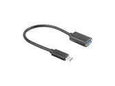 Kabel USB 3.1 Lanberg USB type-C(M) 3.1 - USB-A(F) 0,15m czarny
