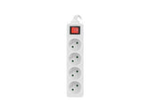 Listwa przedłużacz Lanberg 1,5m biała 4x 230V PL, z wyłącznikiem, kabel wykonany z pełnej miedzi