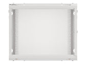 Szafa instalacyjna Rack wisząca 19" 9U 600x450 szara drzwi metalowe Lanberg (flat pack)