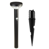 Lampa solarna LED z czujnikiem Maclean MCE465 B, czarna, IP44, 3 tryby świecenia, bateria Li-ion 18650 3,7V 1200 mAh, wbijana