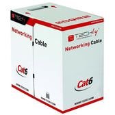 Kabel instalacyjny Techly 100% miedź skrętka Cat.6 F/UTP linka 305m szary