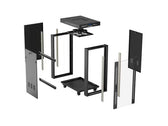 Szafa instalacyjna Rack Lanberg stojąca 19" 24U 600x800 czarna drzwi przeszklone LCD (Flat Pack) v2