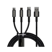 Kabel przewód USB 3w1 - USB-C, Lightning, micro USB 1.5m Baseus Tungsten Gold CAMLTWJ-01 do 3.5A