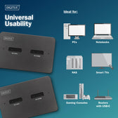 Stacja dokująca dysków DIGITUS DA-71546-1, USB-C 3.2 Gen2, SSD M.2 NVMe + SATA, czytnik kart SD-Express 7.1, czarna